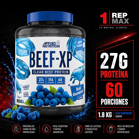 Proteína Beef XP 1.8kg | BLUE RASPBERRY 60 Porciones Sin Lactosa AN