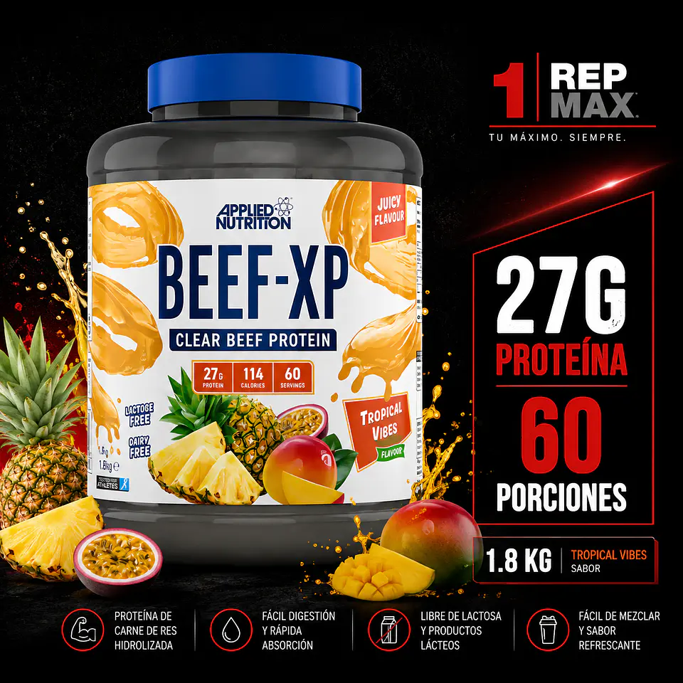 Proteína Beef XP 1.8kg | TROPICAL VIBES 60 Porciones Sin Lactosa AN 1