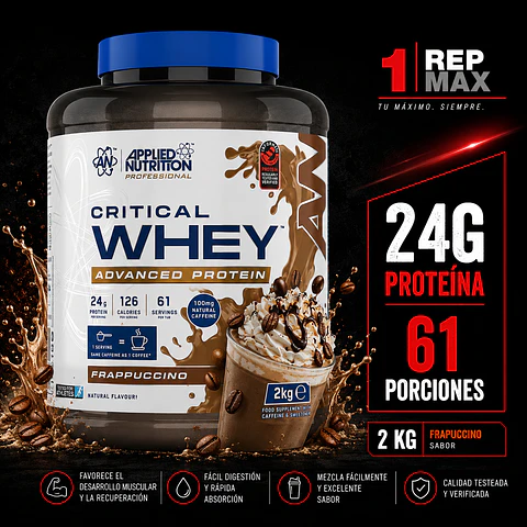 Proteína Critical Whey 2kg | FRAPUCCINO   61 Porciones 24g AN
