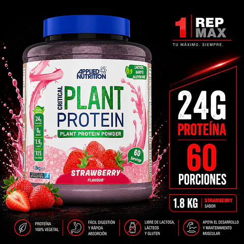 Proteína Vegana Critical Plant 1.8kg | STRAWBERRY  60 Porciones AN
