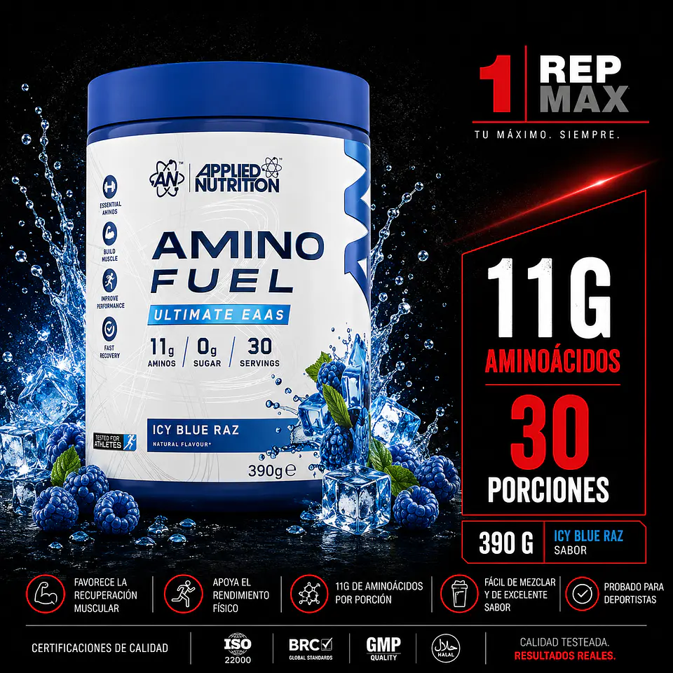 Amino Fuel EAA 390g Icy Blue Raz | 30 Porciones AN 1