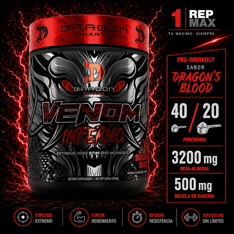 Venom Inferno Pre-Entreno Dragon´s Blood | 40 Porciones 