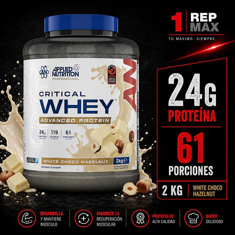 Proteína Critical Whey 2kg | White Choc Hazelnut 61 Porciones 24g AN