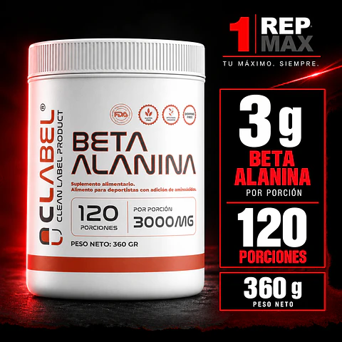 Beta Alanina pura 120 porciones 3000 mg