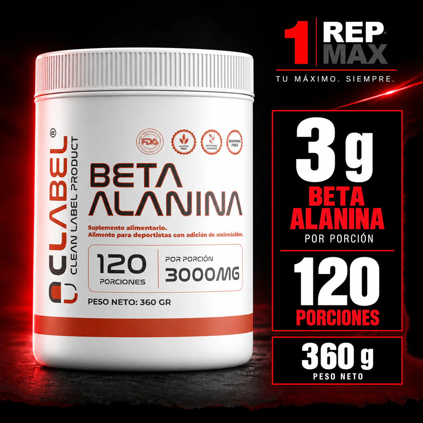 Beta Alanina pura 120 porciones 3000 mg 1