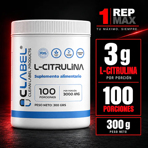 L Citrulina 100 porciones 3.000 mg 0 kcal Vegan