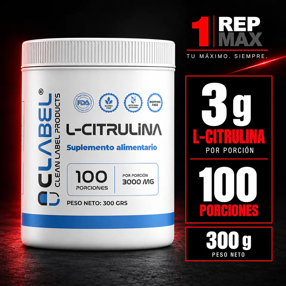 L Citrulina 100 porciones 3.000 mg 0 kcal Vegan 1