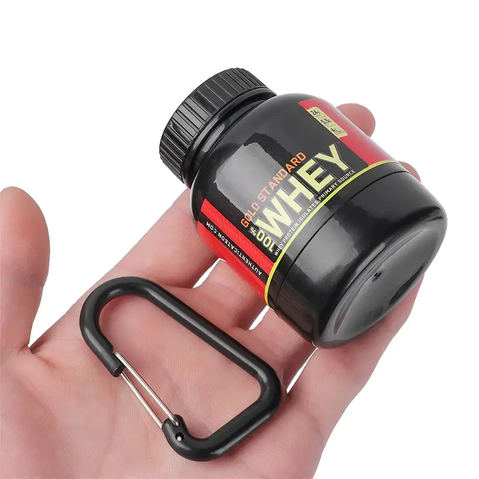 Mini Botella Porta Proteína 100 ml con Mosquetón 3