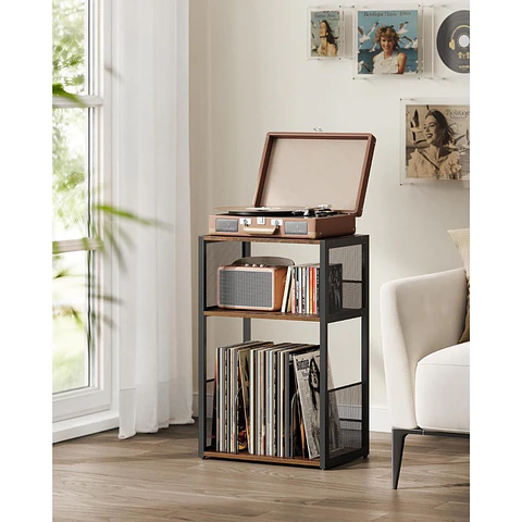 Mueble Rack para Tornamesa y Vinilos Vasagle | 10discos