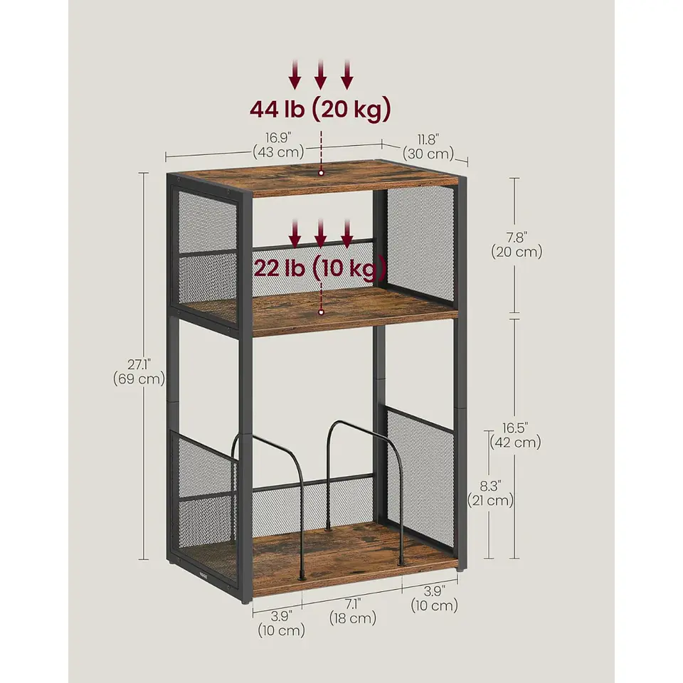 Mueble Rack para Tornamesa y Vinilos Vasagle | 10discos 3