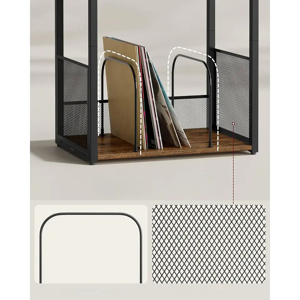 Mueble Rack para Tornamesa y Vinilos Vasagle | 10discos 4