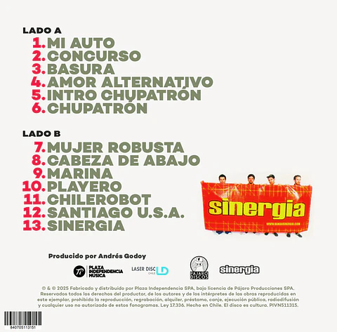 Sinergia - Sinergia (vinilo azul 1Lp)