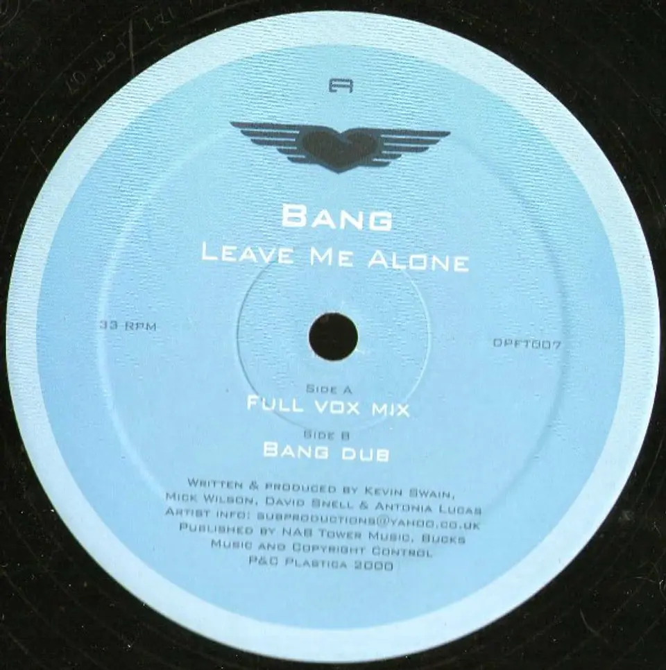 Bang - Leave me alone (vinilo de época/electrónica) 2