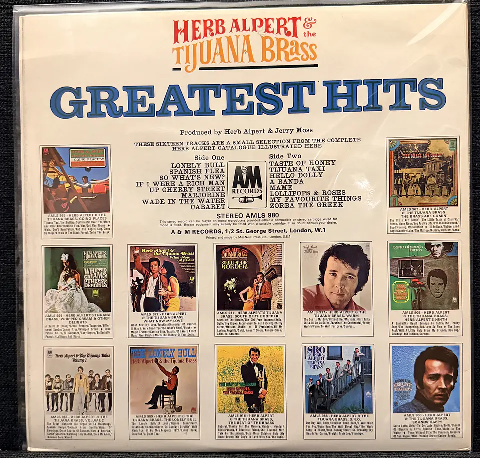 Herp Alpert & The Tijuana Brass - Greatest hits (vinilo de época Lp) 2