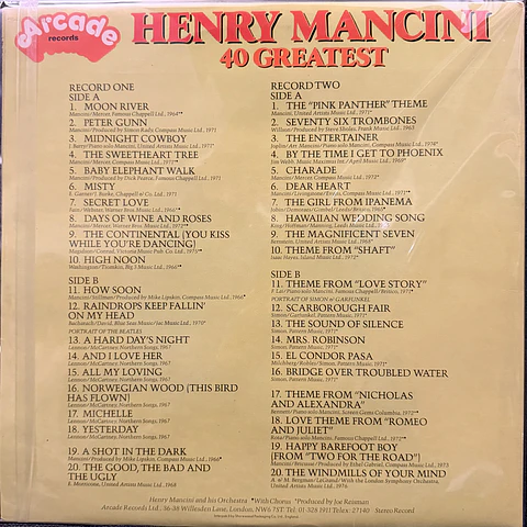 Henry Mancini - 40 Greatest (vinilo de época 2Lp)