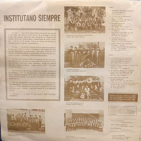 Instituto Nacional - Institutano Siempre (vinilo de época 1Lp)