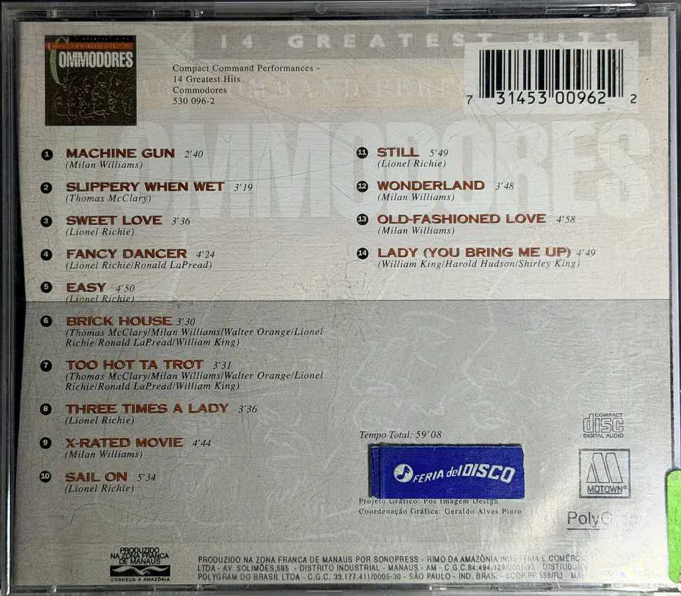 Commodores - 14 Greatest Hits (CD de época) 2