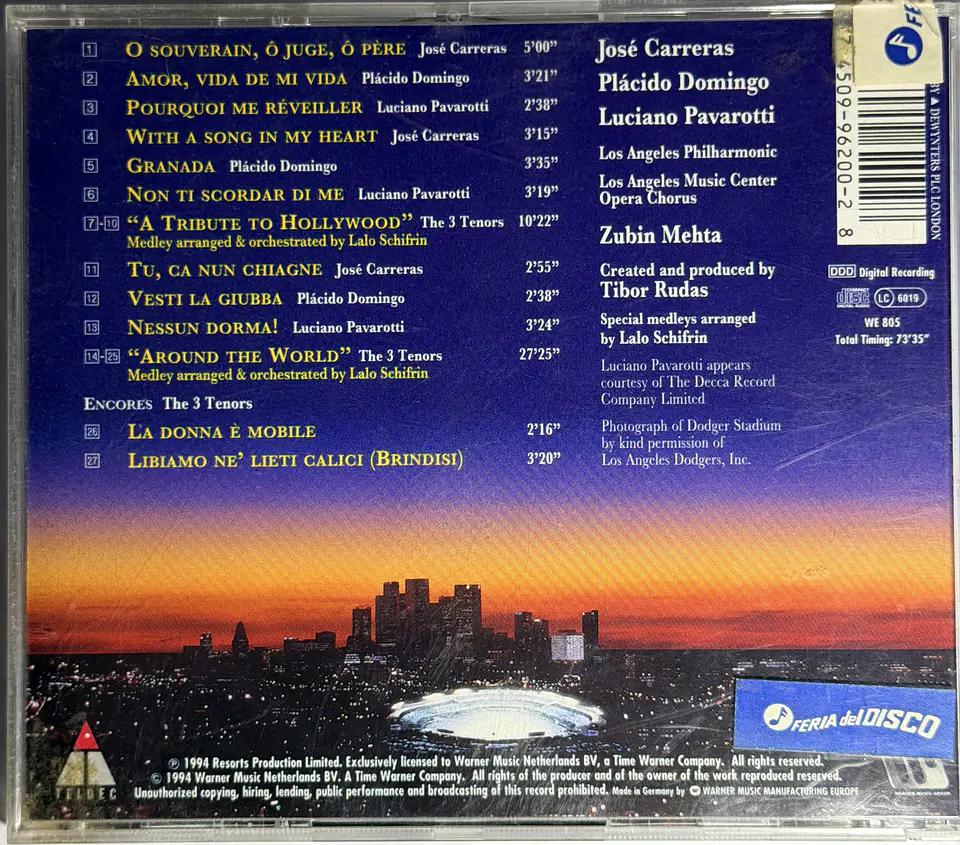 The 3 Tenors - Carreras, Domingo, Pavarotti with Mehta (CD de época) 2