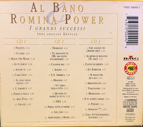 Al Bano & Romina Power - I Grandi Successi (3 CD de época)