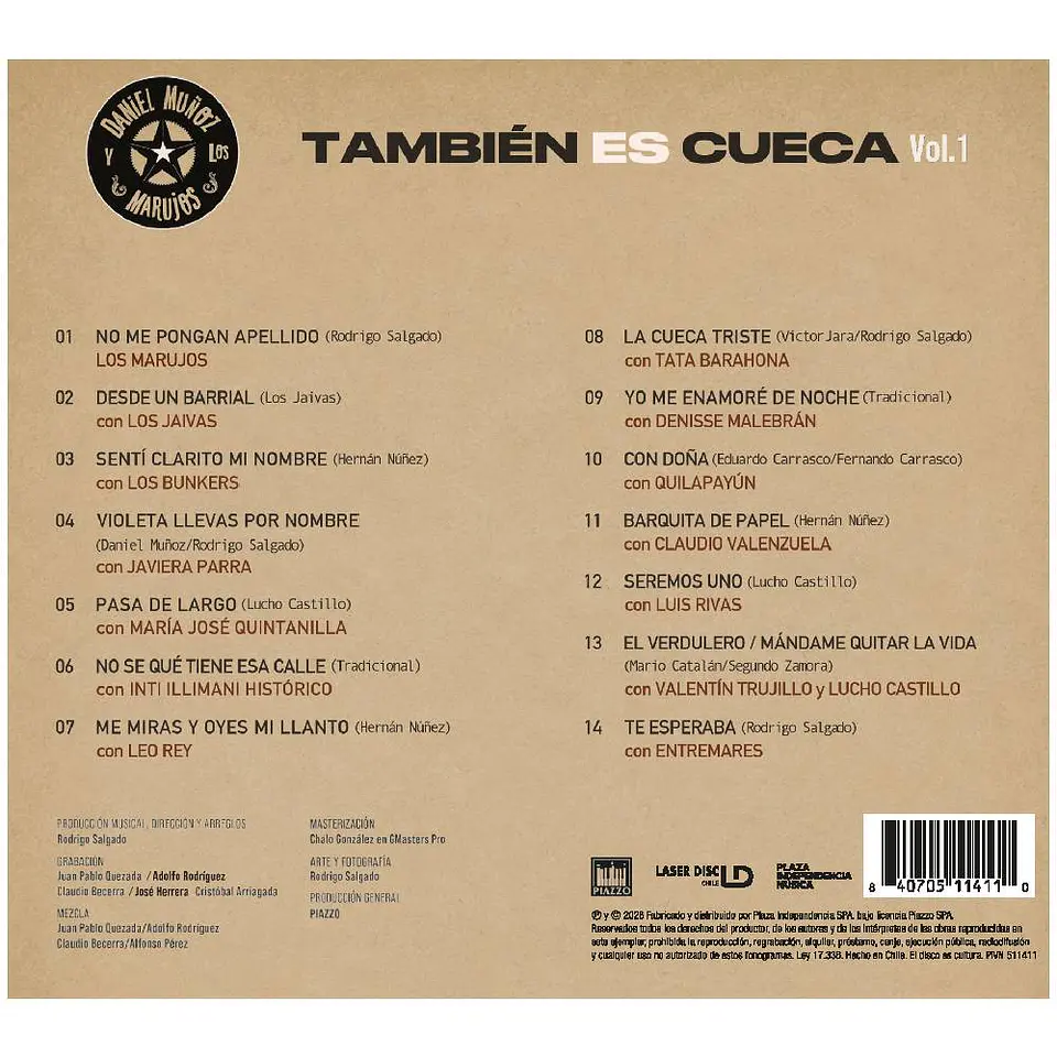 Daniel Muñoz y Los Marujos - También es cueca Vol. 1 (vinilo 1 Lp) 4