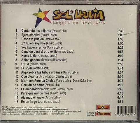 Sol y LLuvia - Legado de Trovadores (CD)