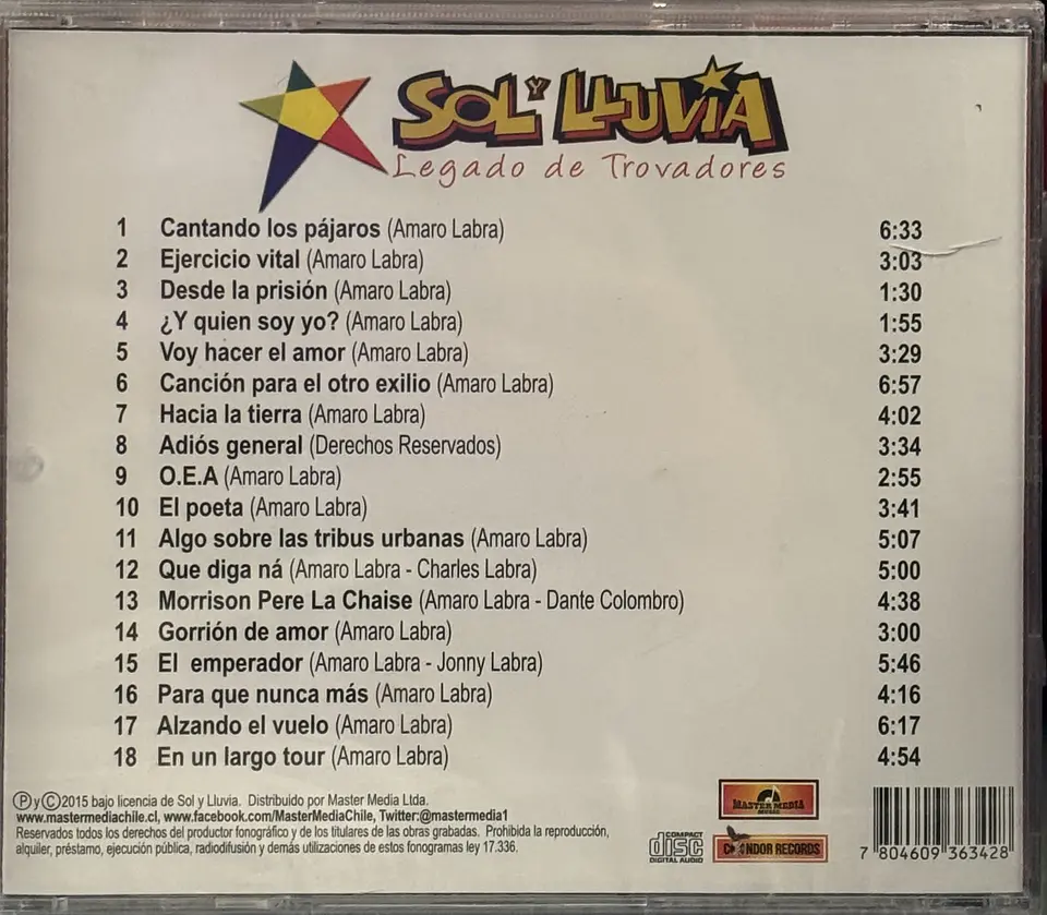Sol y LLuvia - Legado de Trovadores (CD) 2