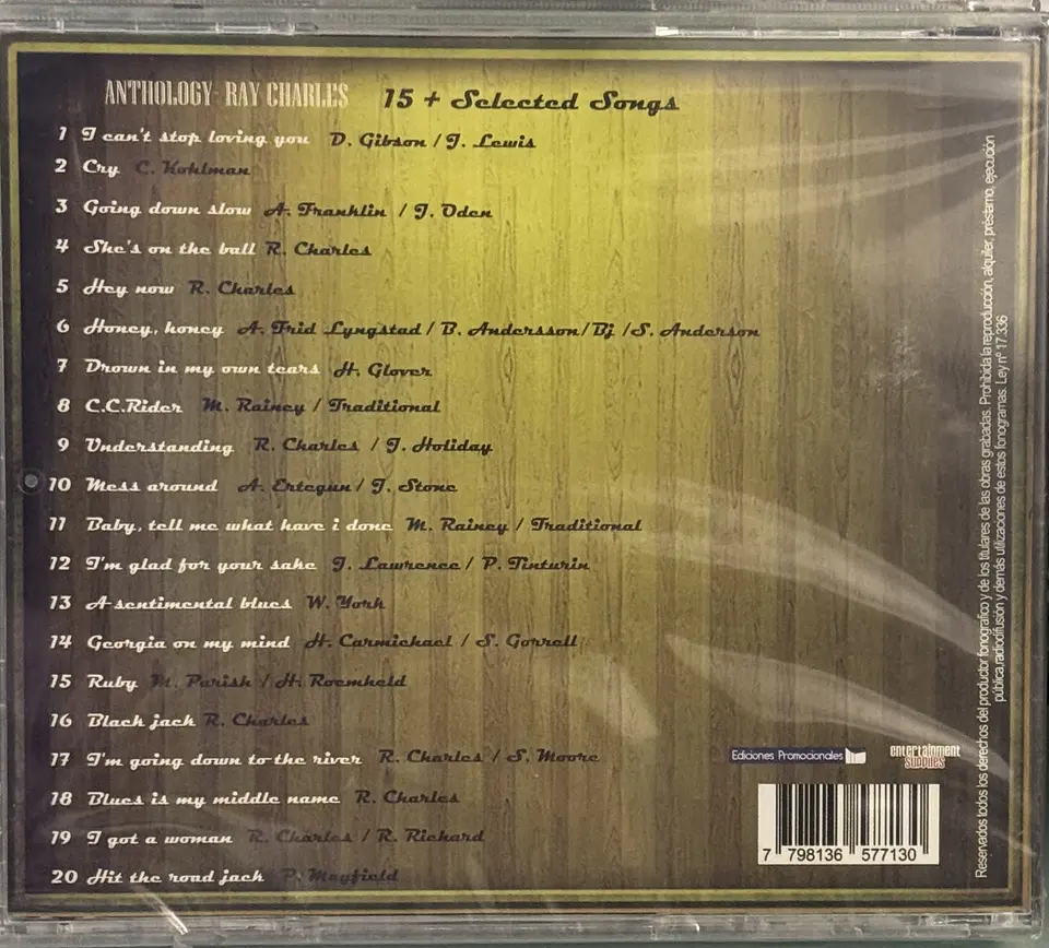 Ray Charles - Anthology / 15 + selected songs (CD) 2