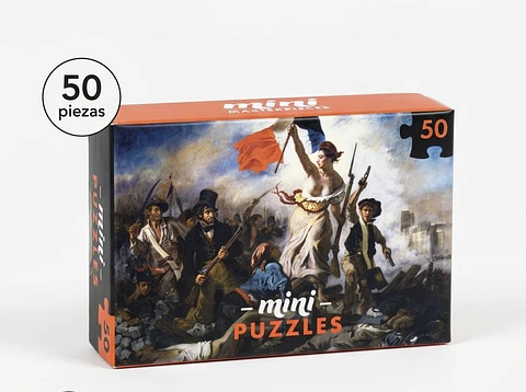 Mini Puzzle de bolsillo 50 Piezas (Eugene Delacroix - La Libertad guiando al Pueblo)