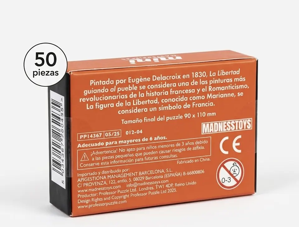 Mini Puzzle de bolsillo 50 Piezas (Eugene Delacroix - La Libertad guiando al Pueblo) 3