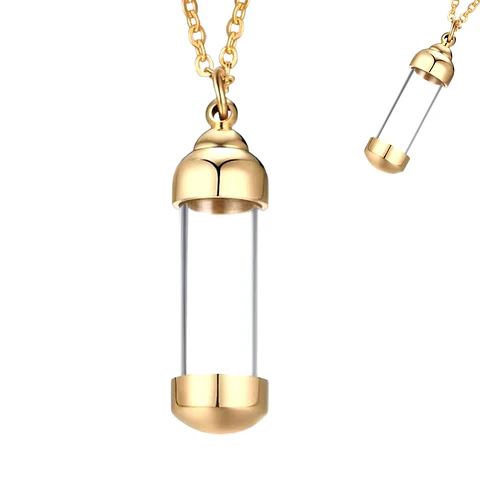 Relicario Tubo Dorado