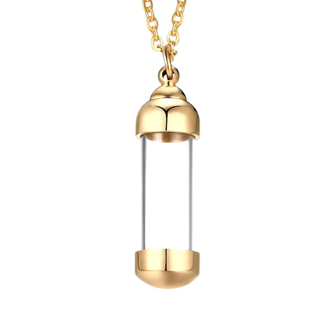 Relicario Tubo Dorado