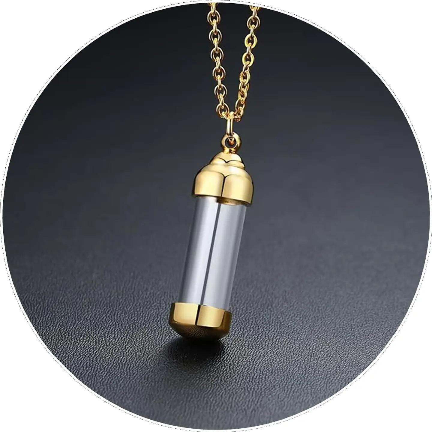Relicario Tubo Dorado 3