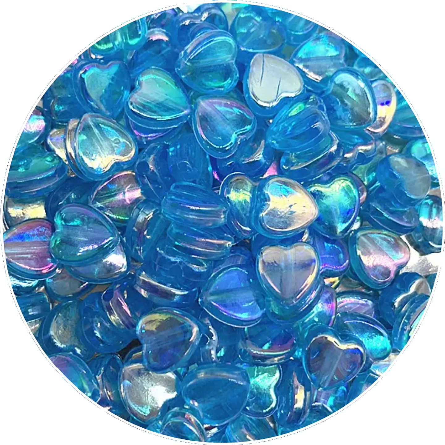 300 Cuentas Cristal Corazones Celestes 1