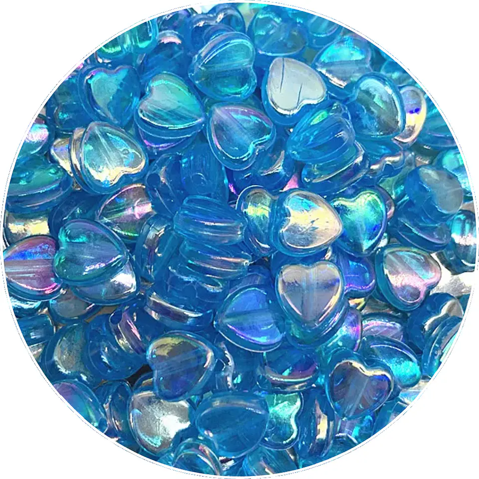 300 Cuentas Cristal Corazones Celestes 1