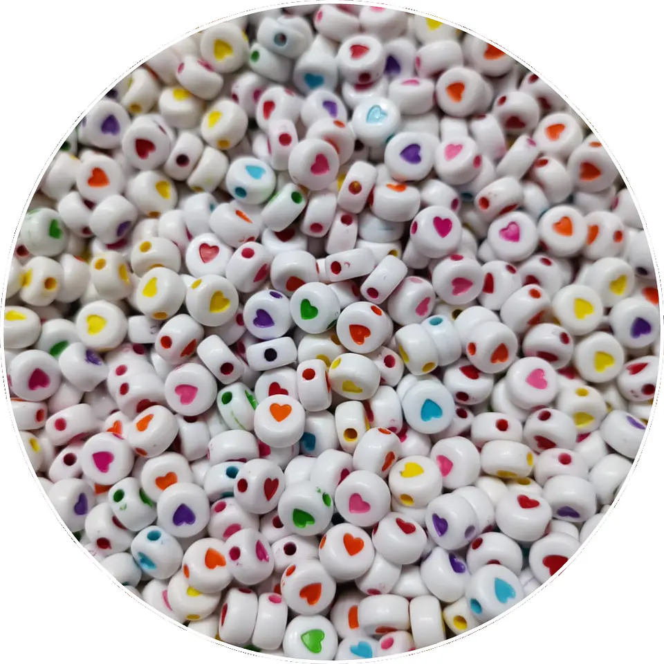 300 Cuentas Figuras Corazones R F B C R C 1