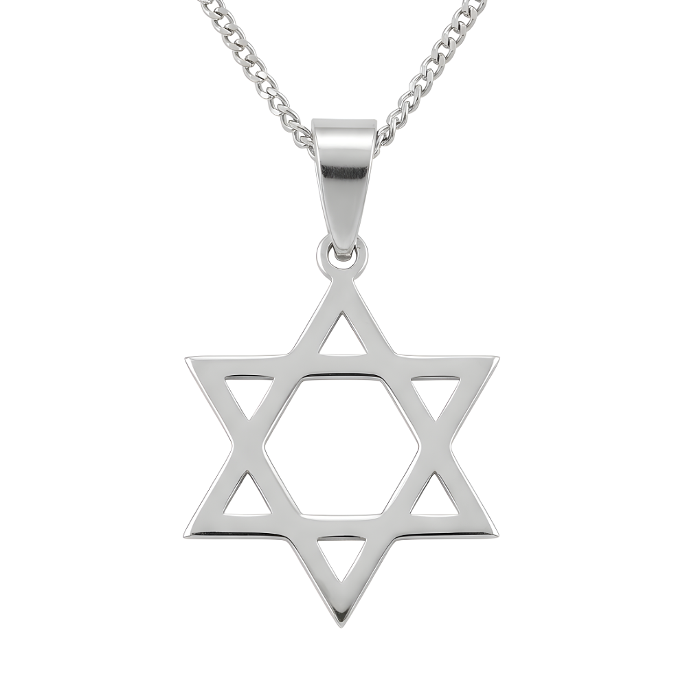 Colgante Collar Estrella David Acero Plateado Modsimp53vd13s Plateado