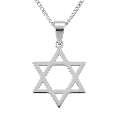 Colgante Collar Estrella David Acero Plateado Modsimp53vd13s Plateado