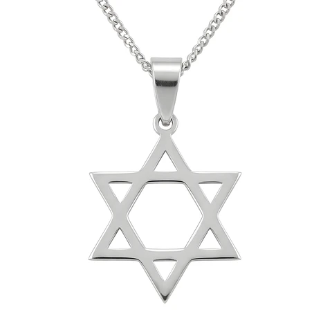 Colgante Collar Estrella David Acero Plateado Modsimp53vd13s Plateado