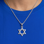 Colgante Collar Estrella David Acero Plateado Modsimp53vd13s Plateado