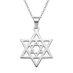 Colgante Collar Estrella David Acero Plateado Star Central