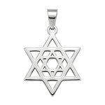 Colgante Collar Estrella David Acero Plateado Star Central