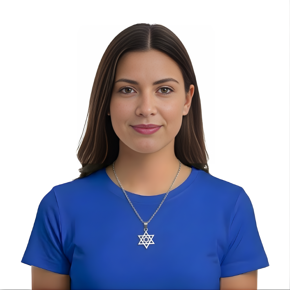 Colgante Collar Estrella David Acero Plateado Star Central