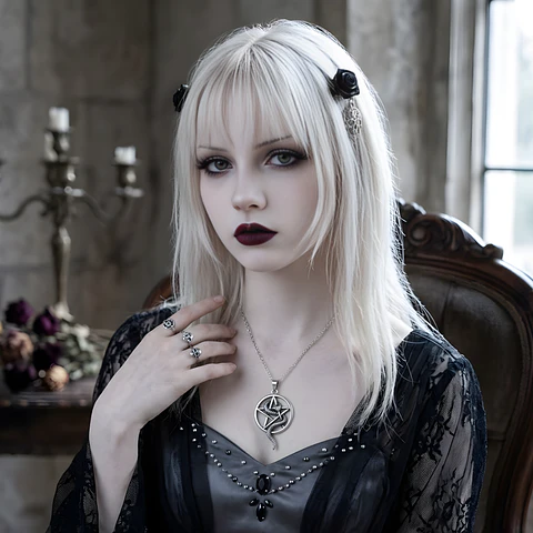 Collar Pentagrama Con Serpiente Acero Macizo Plateado