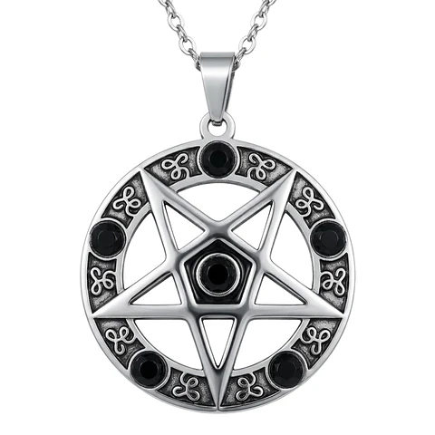 Circon Negro - Collar Pentagrama Punta Hacia Abajo