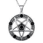 Circon Negro - Collar Pentagrama Punta Hacia Abajo