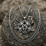 Circon Negro - Collar Pentagrama Punta Hacia Abajo