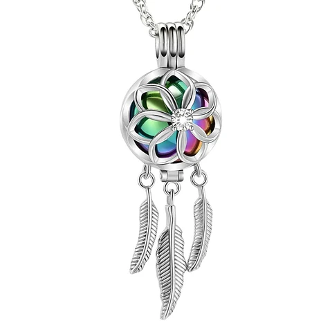 Collar Relicario Cremación Urna Cenizas Mascotas Llamador De Angeles