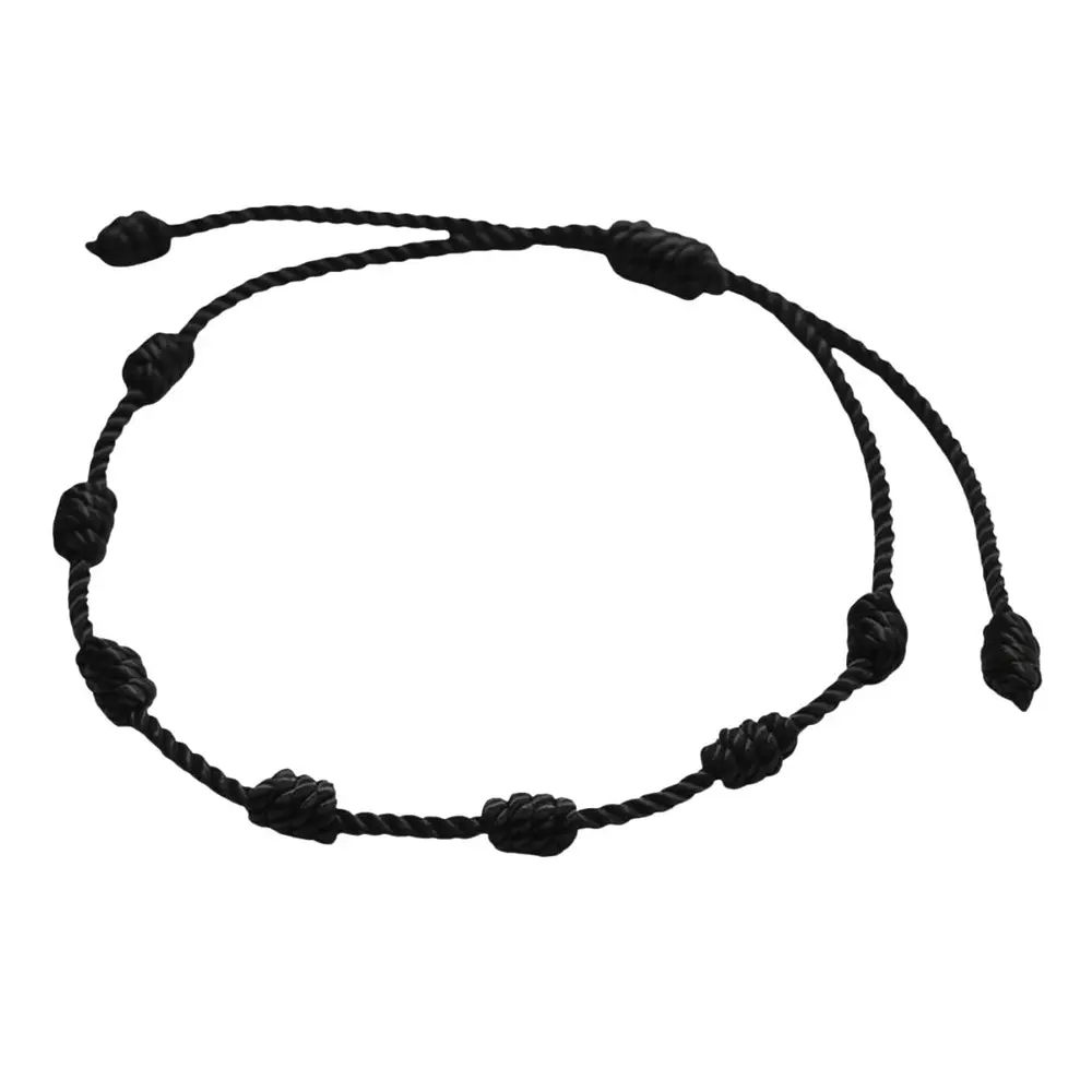 Hilo Negro - Pulsera 7 Nudos Protección Ajustable Unisex