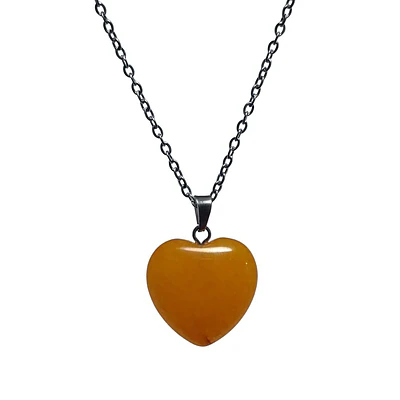 Collar Piedra Corazon Arogonita + Cadena Acero