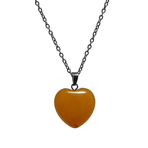 Collar Piedra Corazon Arogonita + Cadena Acero